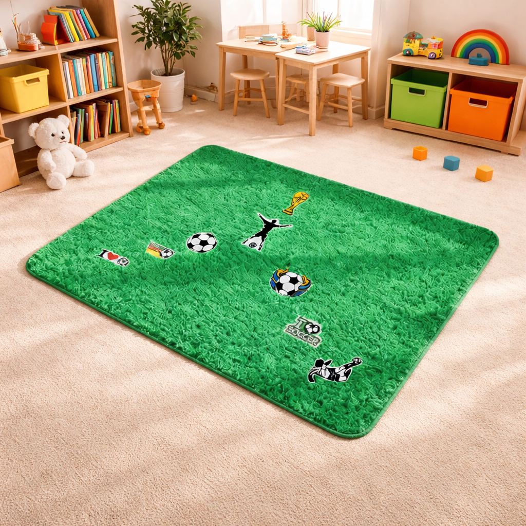 Premium Tufted Football Rug – Non-Slip, Water-Absorbent Home & Bathroom Mat