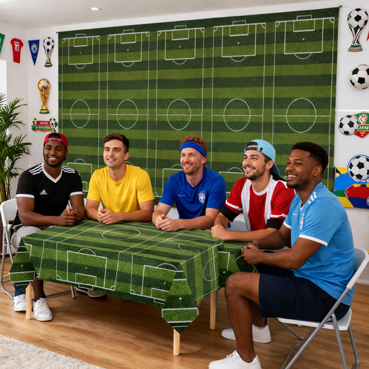 All-Star Field Celebration Tablecloth – Waterproof PE Cover for Match-Day Parties & Sports Events