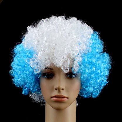 Vibrant Fan Celebration Wig – High-Density Afro Style Hairpiece for Match Day & Festivals