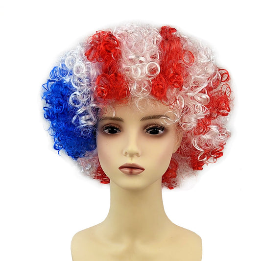 Vibrant Fan Celebration Wig – High-Density Afro Style Hairpiece for Match Day & Festivals