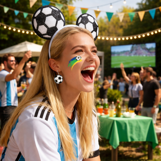 Ultimate Soccer Fan Kit: Headband, Earrings, Tattoo Stickers