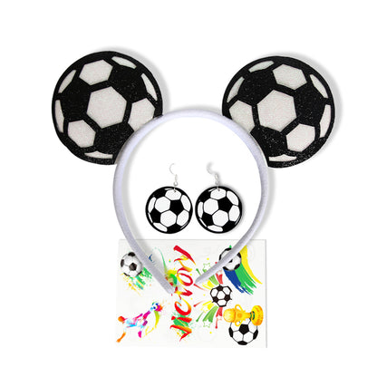 Ultimate Soccer Fan Kit: Headband, Earrings, Tattoo Stickers