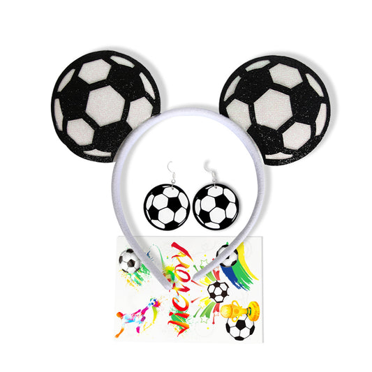 Ultimate Soccer Fan Kit: Headband, Earrings, Tattoo Stickers