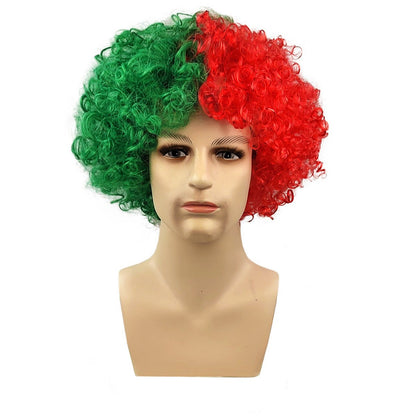 Vibrant Fan Celebration Wig – High-Density Afro Style Hairpiece for Match Day & Festivals