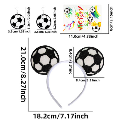 Ultimate Soccer Fan Kit: Headband, Earrings, Tattoo Stickers
