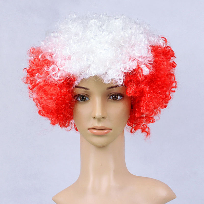 Vibrant Fan Celebration Wig – High-Density Afro Style Hairpiece for Match Day & Festivals