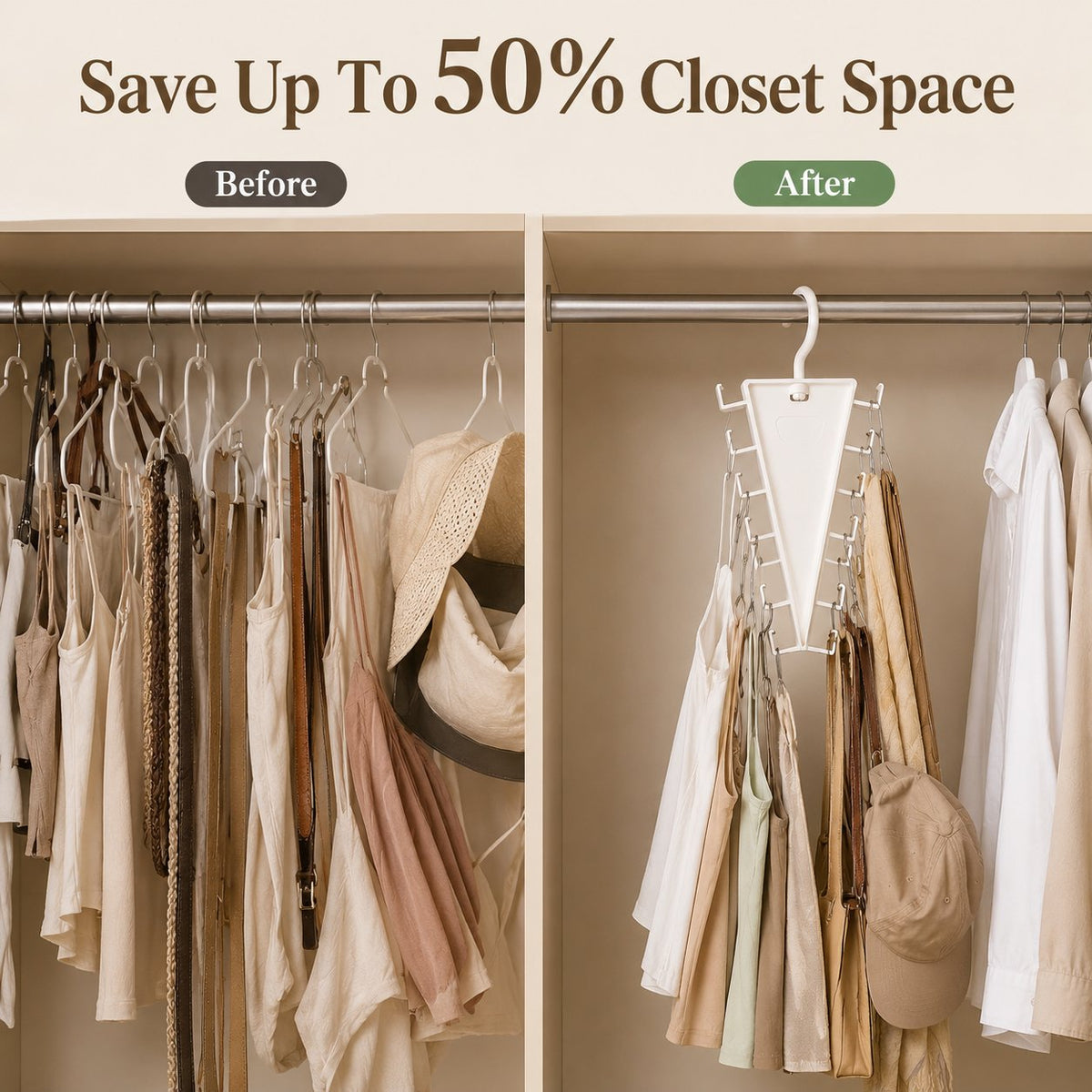 V-Shaped Space-Saving Closet Hanger