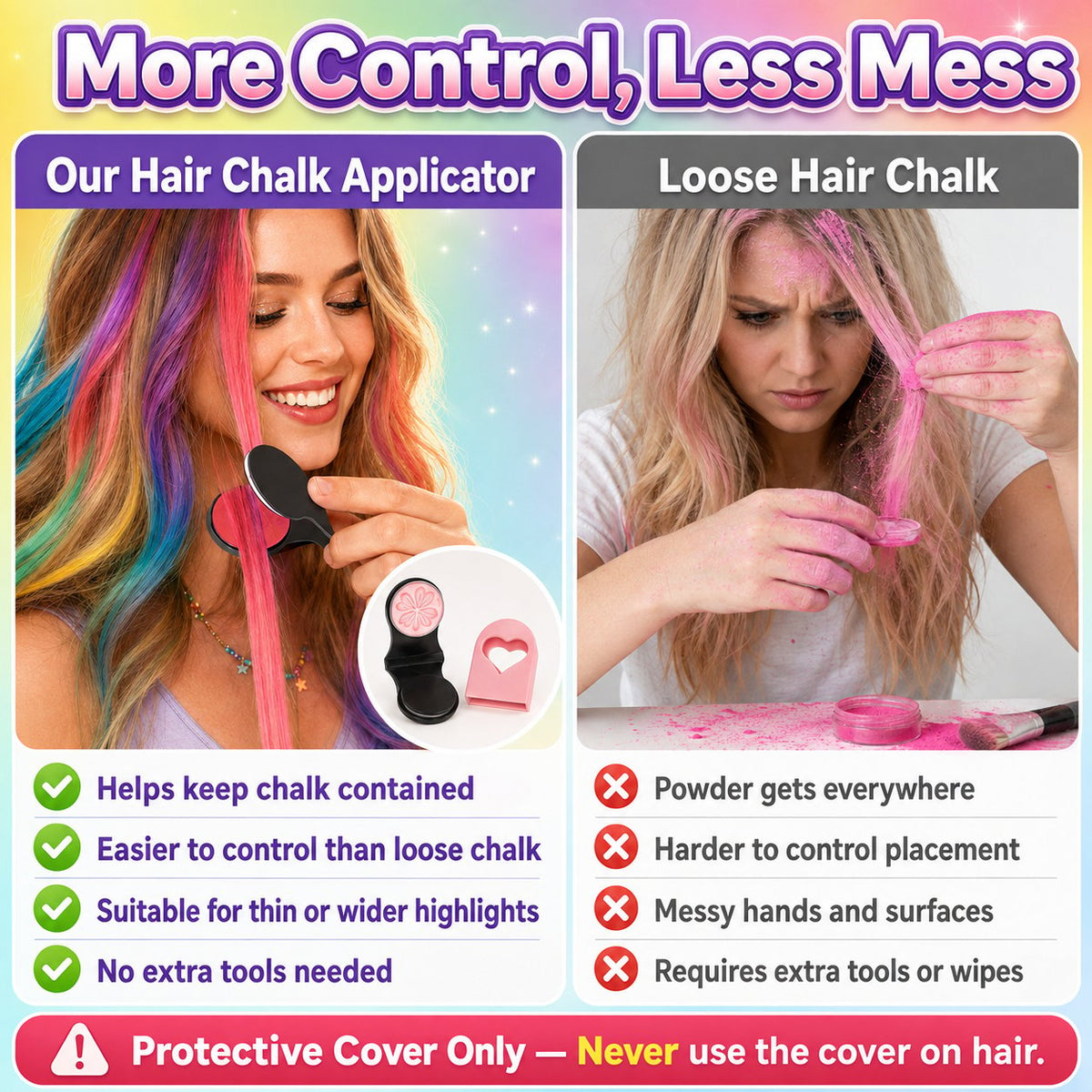12-Color Hair Chalk Kit – Temporary Color Without Bleach