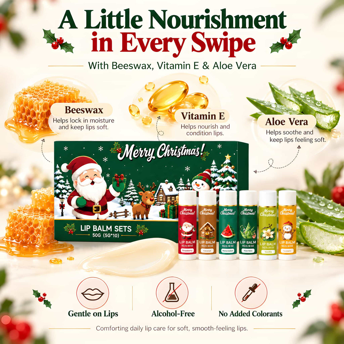 Christmas Fruity Lip Balm Set
