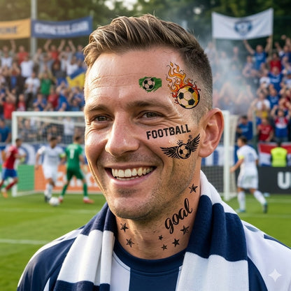 10-Pack Waterproof Football Temporary Tattoos
